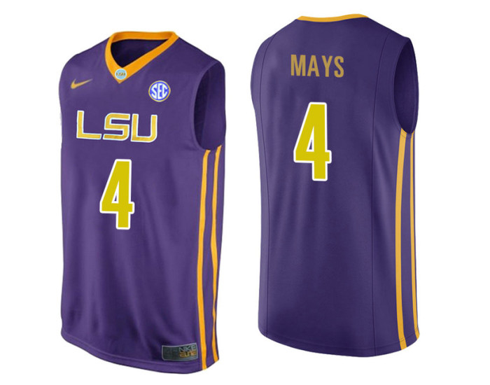 Youth LSU Tigers #4 Skylar Mays Replica College Basketball Jersey Purple