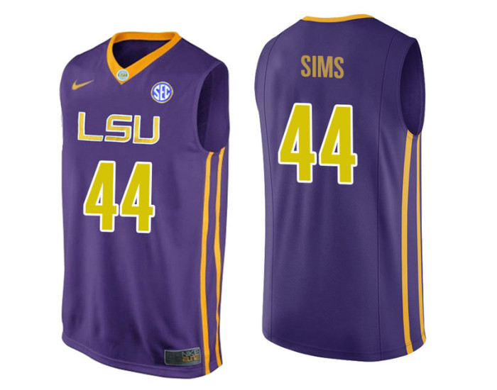Youth LSU Tigers #44 Wayde Sims Replica College Basketball Jersey Purple