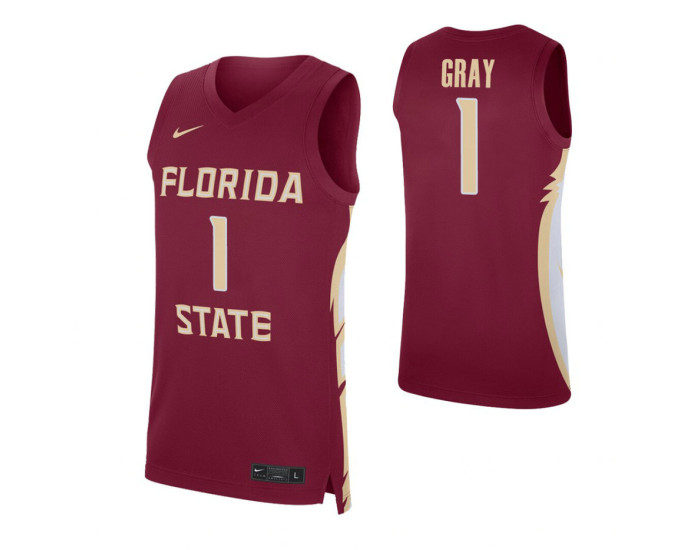 Florida State Seminoles #1 Raiquan Gray Garnet Authentic College Basketball Jersey