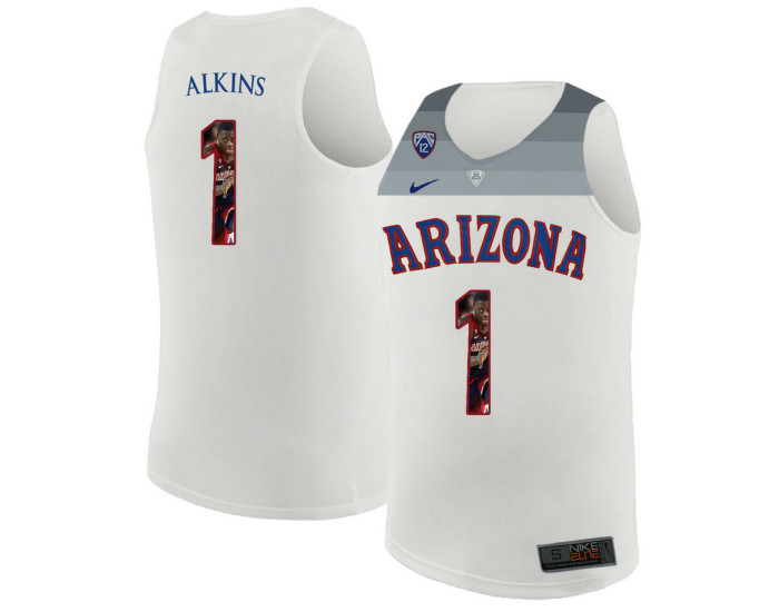 Youth Arizona Wildcats #1 Rawle Alkins Authentic College Basketball Jersey White