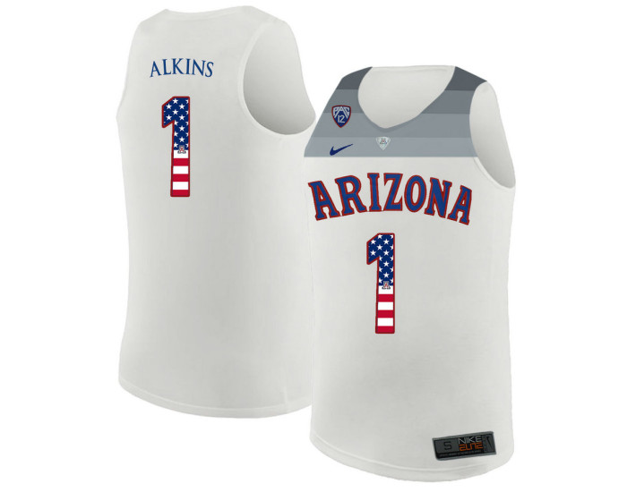 Youth Arizona Wildcats #1 Rawle Alkins Authentic College Basketball Jersey White