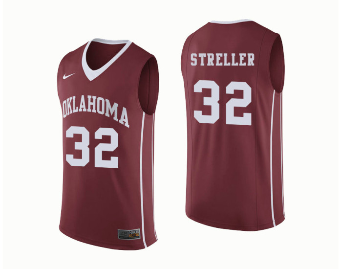 Oklahoma Sooners #32 Read Streller Authentic College Basketball Jersey Crimson