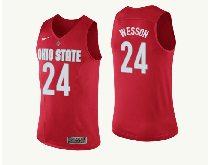 Youth Ohio State Buckeyes #24 Andre Wesson Replica College Basketball Jersey Red