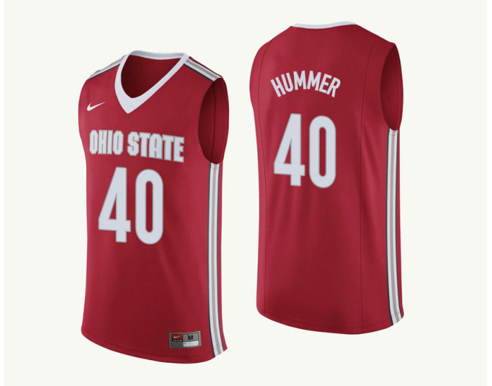 Ohio State Buckeyes #40 Daniel Hummer Authentic College Basketball Jersey Red