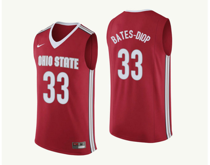 Ohio State Buckeyes #33 Keita Bates-Diop Authentic College Basketball Jersey Red