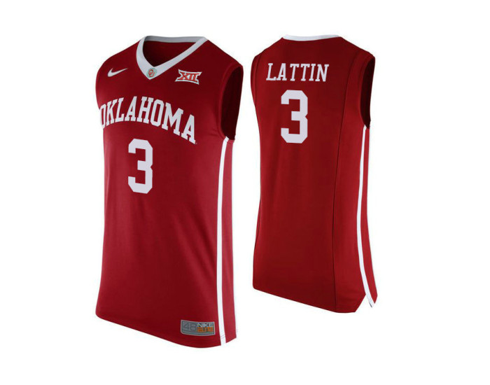 Youth Oklahoma Sooners #3 Khadeem Lattin Replica College Basketball Jersey Red