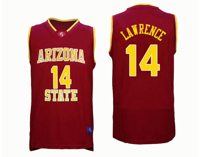 Arizona State Sun Devils #14 Kimani Lawrence Authentic College Basketball Jersey Red