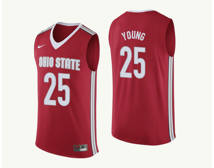Ohio State Buckeyes #25 Kyle Young Authentic College Basketball Jersey Red