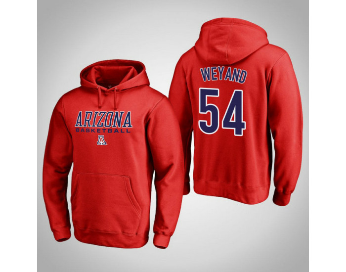 Arizona Wildcats #54 Matt Weyand Men's Red College Basketball Hoodie