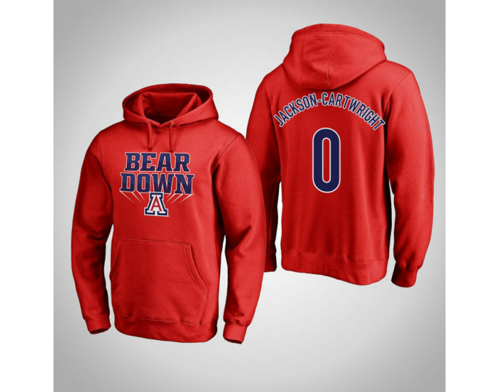 Arizona Wildcats #0 Parker Jackson-Cartwright Men's Red Pullover Hoodie