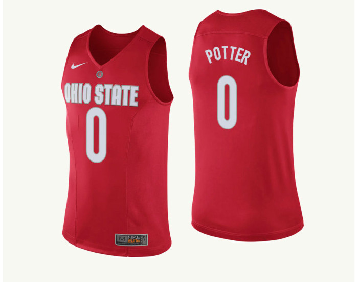 Ohio State Buckeyes #0 Micah Potter Authentic College Basketball Jersey Red
