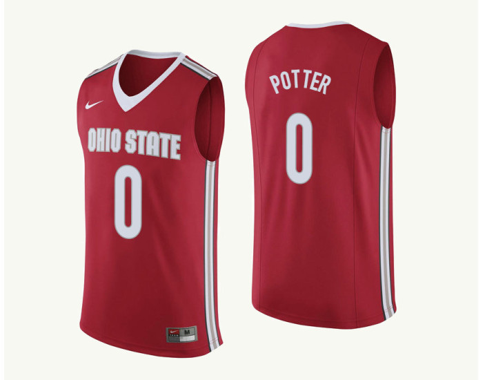 Ohio State Buckeyes #0 Micah Potter Authentic College Basketball Jersey Red