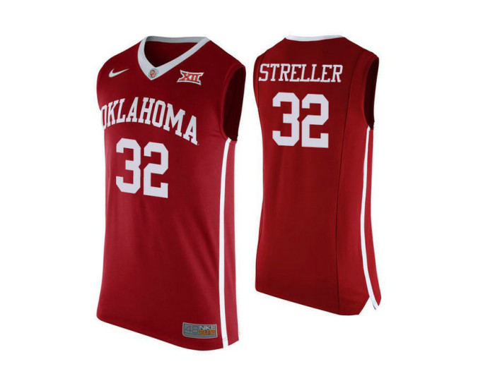 Oklahoma Sooners #32 Read Streller Authentic College Basketball Jersey Red