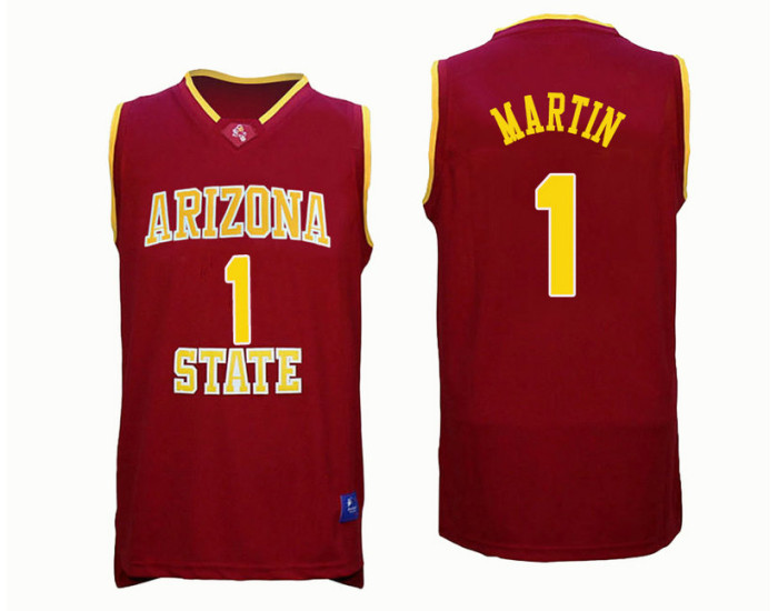 Arizona State Sun Devils #1 Remy Martin Authentic College Basketball Jersey Red
