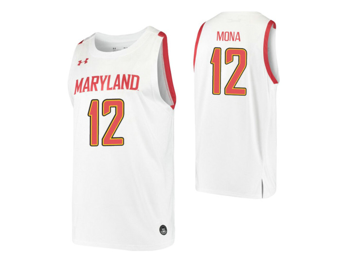 Youth Maryland Terrapins #12 Reese Mona White Authentic College Basketball Jersey