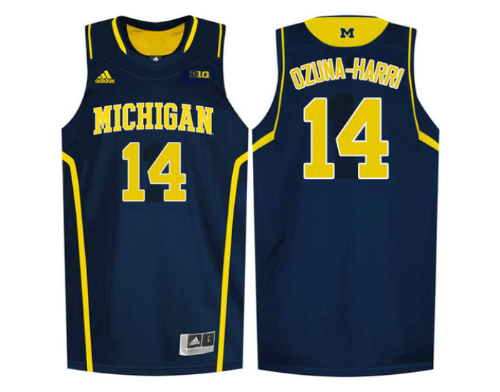 Michigan Wolverines #14 Rico Ozuna-Harrison Authentic College Basketball Jersey Navy