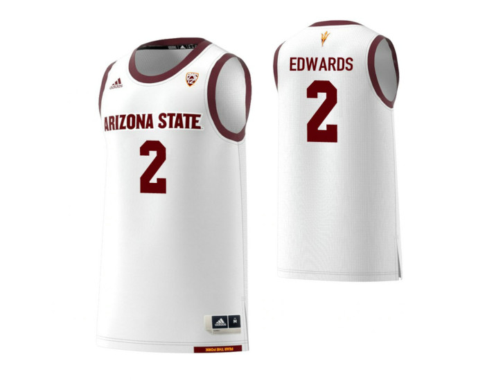 Arizona State Sun Devils #2 Rob Edwards White Authentic College Basketball Jersey