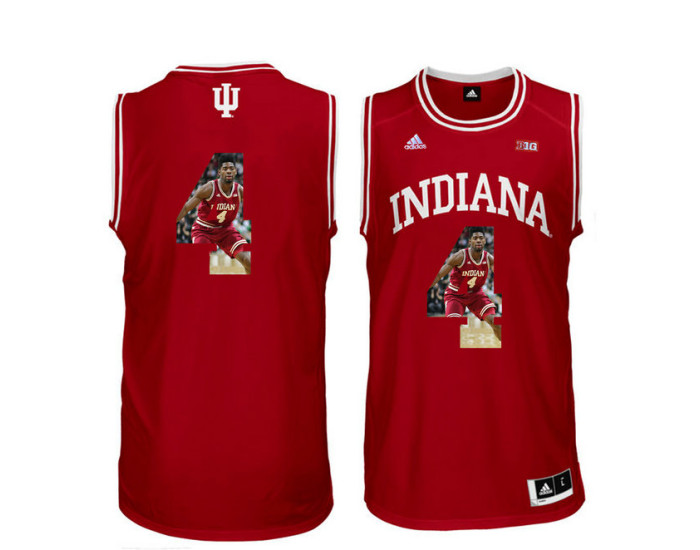Indiana Hoosiers #4 Robert Johnson Replica College Basketball Jersey Red