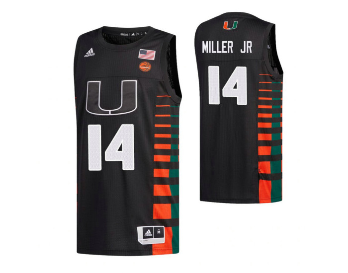 Miami Hurricanes 14 Rodney Miller Jr. Authentic College Basketball Jersey Black