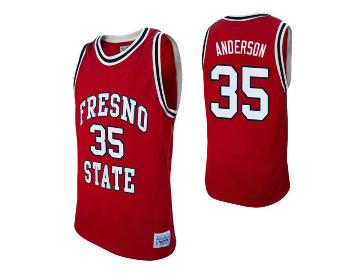 Fresno State Bulldogs #35 Ron Anderson Red Authentic College Basketball Jersey