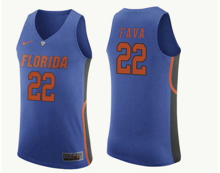 Florida Gators #22 Andrew Fava Authentic College Basketball Jersey Royal