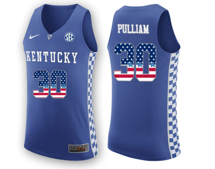 Youth Kentucky Wildcats #30 Dillon Pulliam Replica College Basketball Jersey Royal
