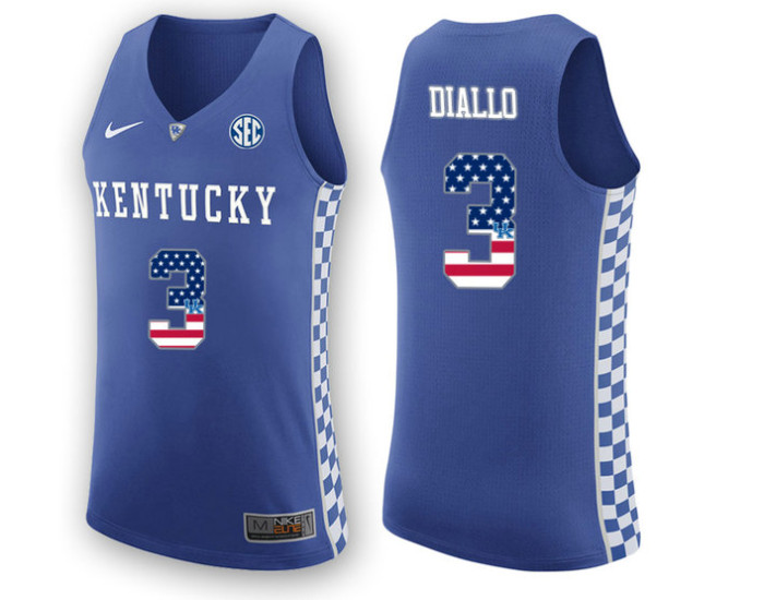 Youth Kentucky Wildcats #3 Hamidou Diallo Replica College Basketball Jersey Royal