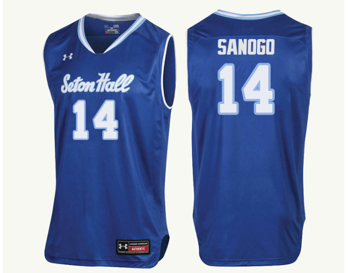 Seton Hall Pirates #14 Ismael Sanogo Authentic College Basketball Jersey Royal