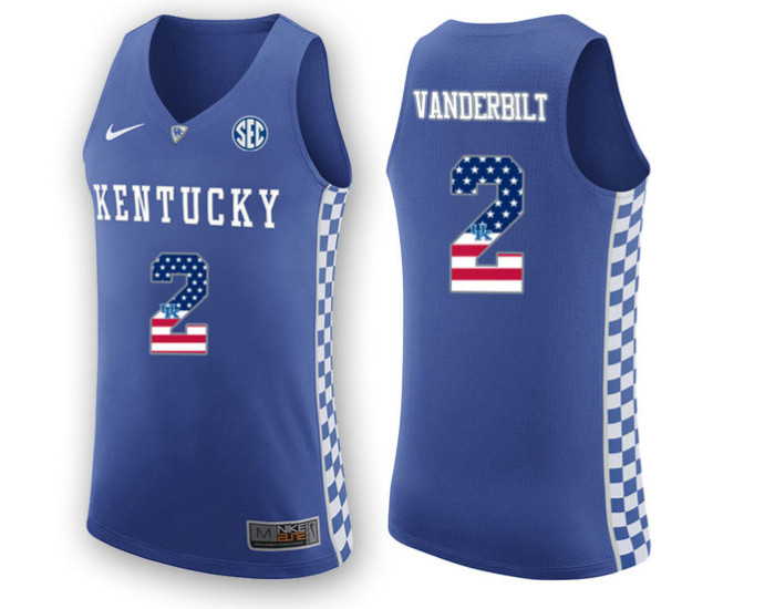 Kentucky Wildcats #2 Jarred Vanderbilt Replica College Basketball Jersey Royal