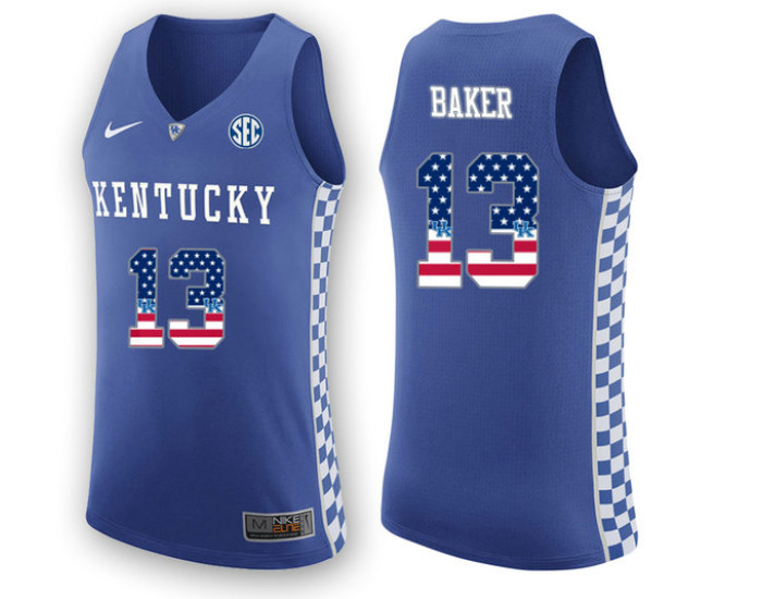 Kentucky Wildcats #13 Jemarl Baker Authentic College Basketball Jersey Royal