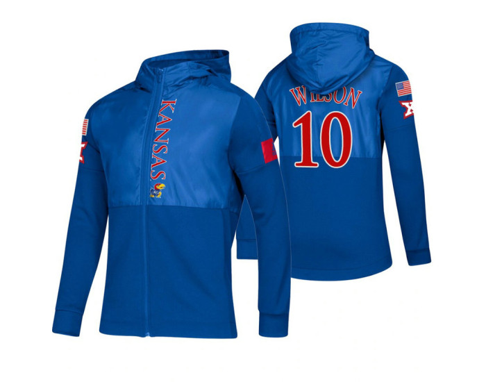 Kansas Jayhawks Jalen Wilson Royal 2019 Sideline Game Mode Jacket