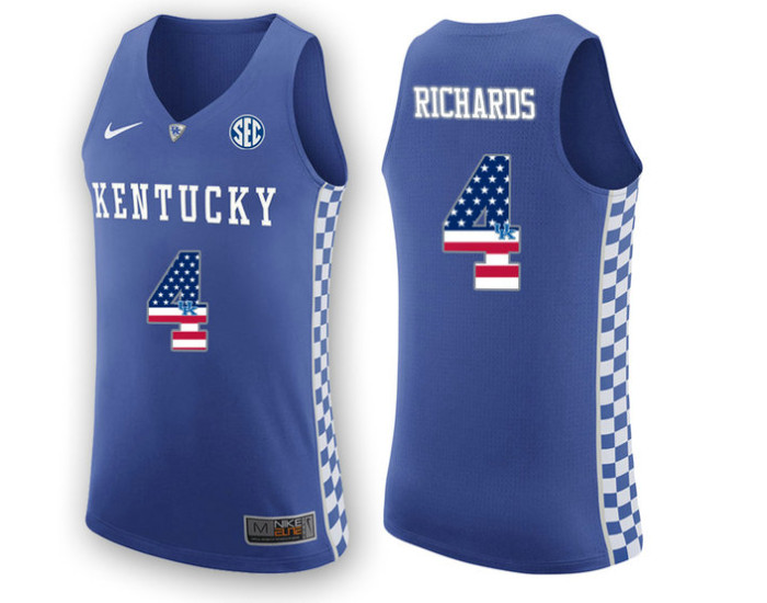 Youth Kentucky Wildcats #4 Nick Richards Replica College Basketball Jersey Royal