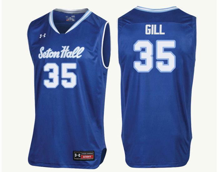 Seton Hall Pirates #35 Romaro Gill Authentic College Basketball Jersey Royal