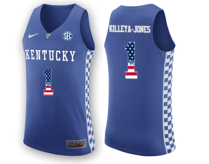 Kentucky Wildcats #1 Sacha Killeya-Jones Authentic College Basketball Jersey Royal