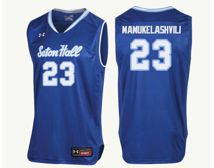 Seton Hall Pirates #23 Sandro Mamukelashvili Authentic College Basketball Jersey Royal