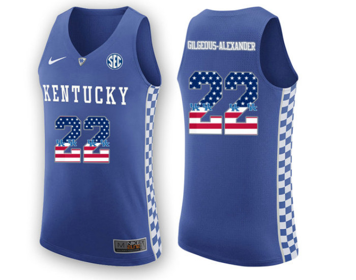 Youth Kentucky Wildcats #22 Shai Gilgeous-Alexander Replica College Basketball Jersey Royal