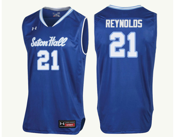 Seton Hall Pirates #21 Shavar Reynolds Authentic College Basketball Jersey Royal