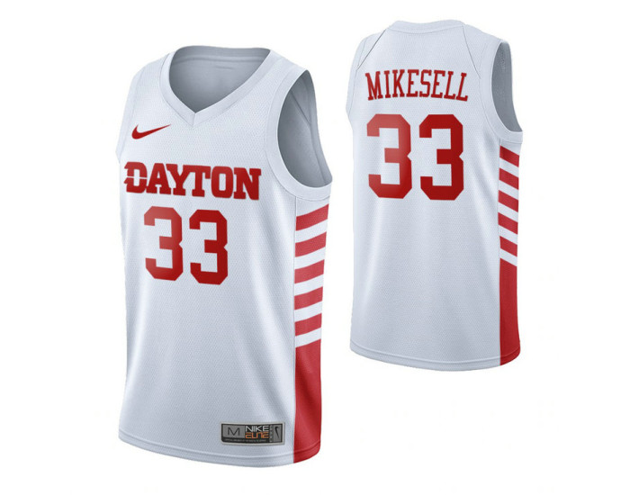 Dayton Flyers #33 Ryan Mikesell White Replica College Basketball Jersey