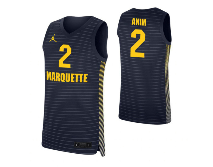 Youth Marquette Golden Eagles #2 Sacar Anim Navy Authentic College Basketball Jersey