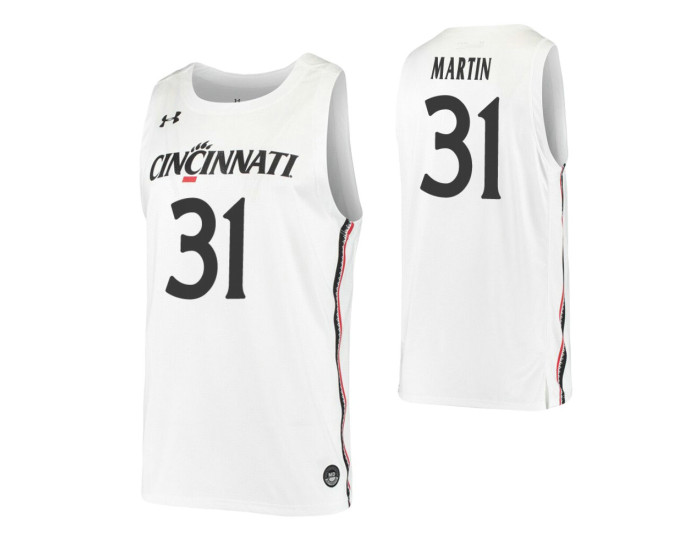 Sam Martin Authentic College Basketball Jersey White Cincinnati Bearcats