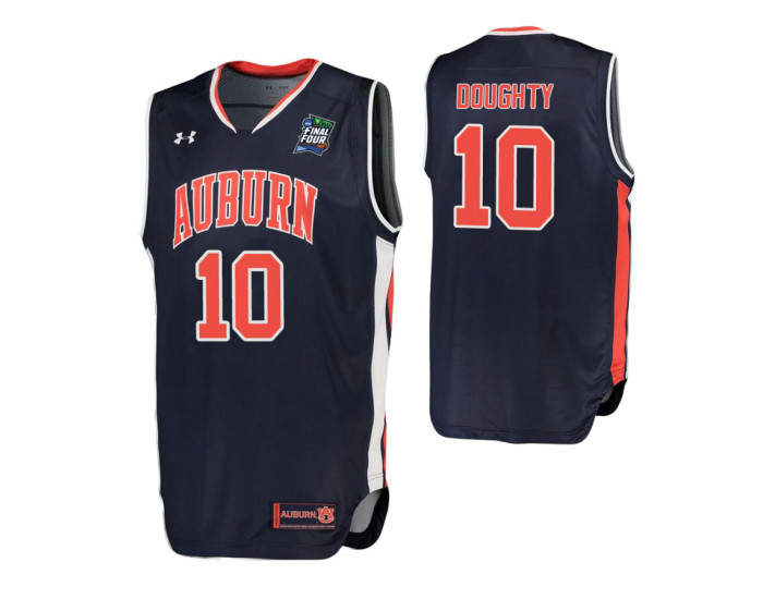 Auburn Tigers #10 Samir Doughty Navy Authentic College Basketball Jersey