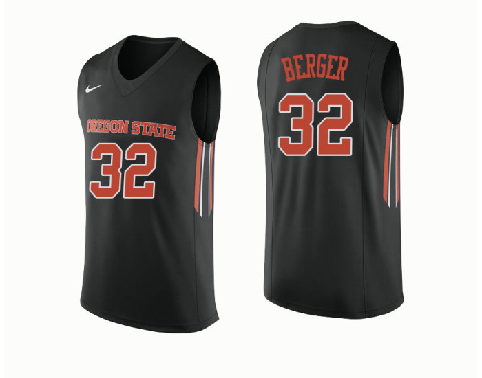 Oregon State Beavers #32 Seth Berger Authentic College Basketball Jersey Black