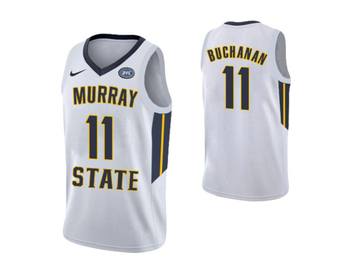 Murray State Racers #11 Shaq Buchanan Authentic College Basketball Jersey White