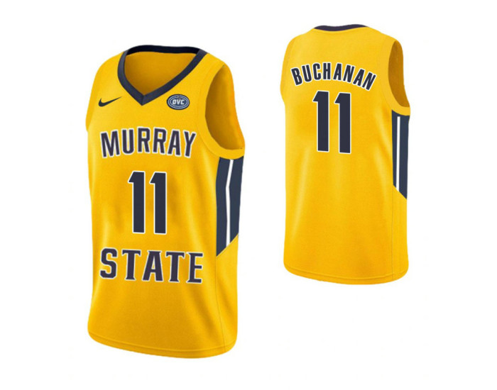 Murray State Racers #11 Shaq Buchanan Authentic College Basketball Jersey Yellow