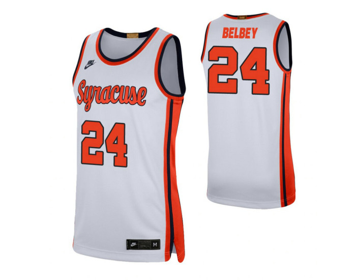 Syracuse Orange #24 Shaun Belbey White Replica College Basketball Jersey