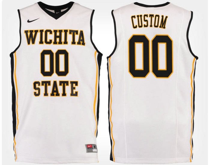 Wichita State Shockers #00 Custom White Road Jersey College Basketball