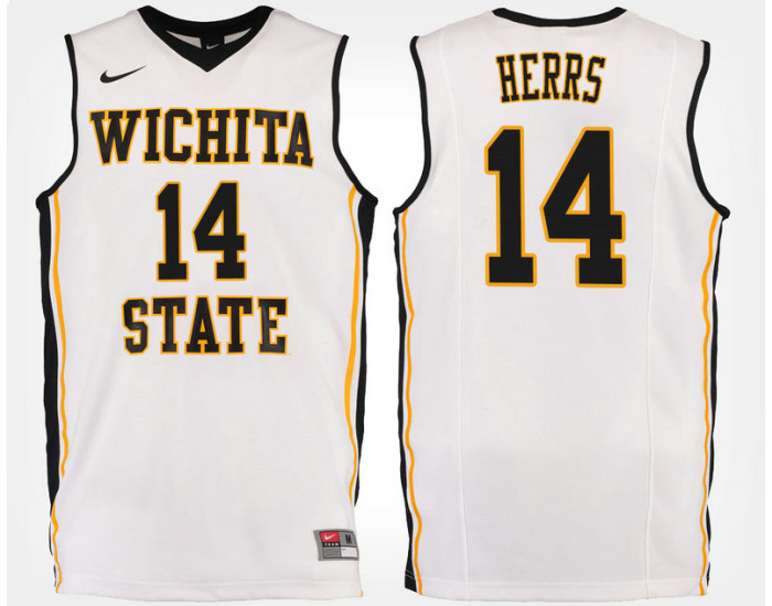 Youth Wichita State Shockers #14 Jacob Herrs White Road Authentic College Basketball Jersey
