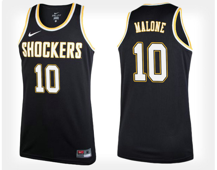 Youth Wichita State Shockers #10 Kaelen Malone Black Alternate Authentic College Basketball Jersey