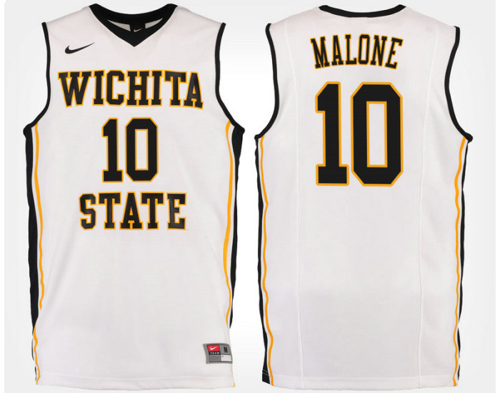 Youth Wichita State Shockers #10 Kaelen Malone White Road Authentic College Basketball Jersey