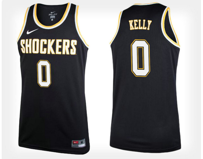 Wichita State Shockers #0 Rashard Kelly Black Alternate Authentic College Basketball Jersey